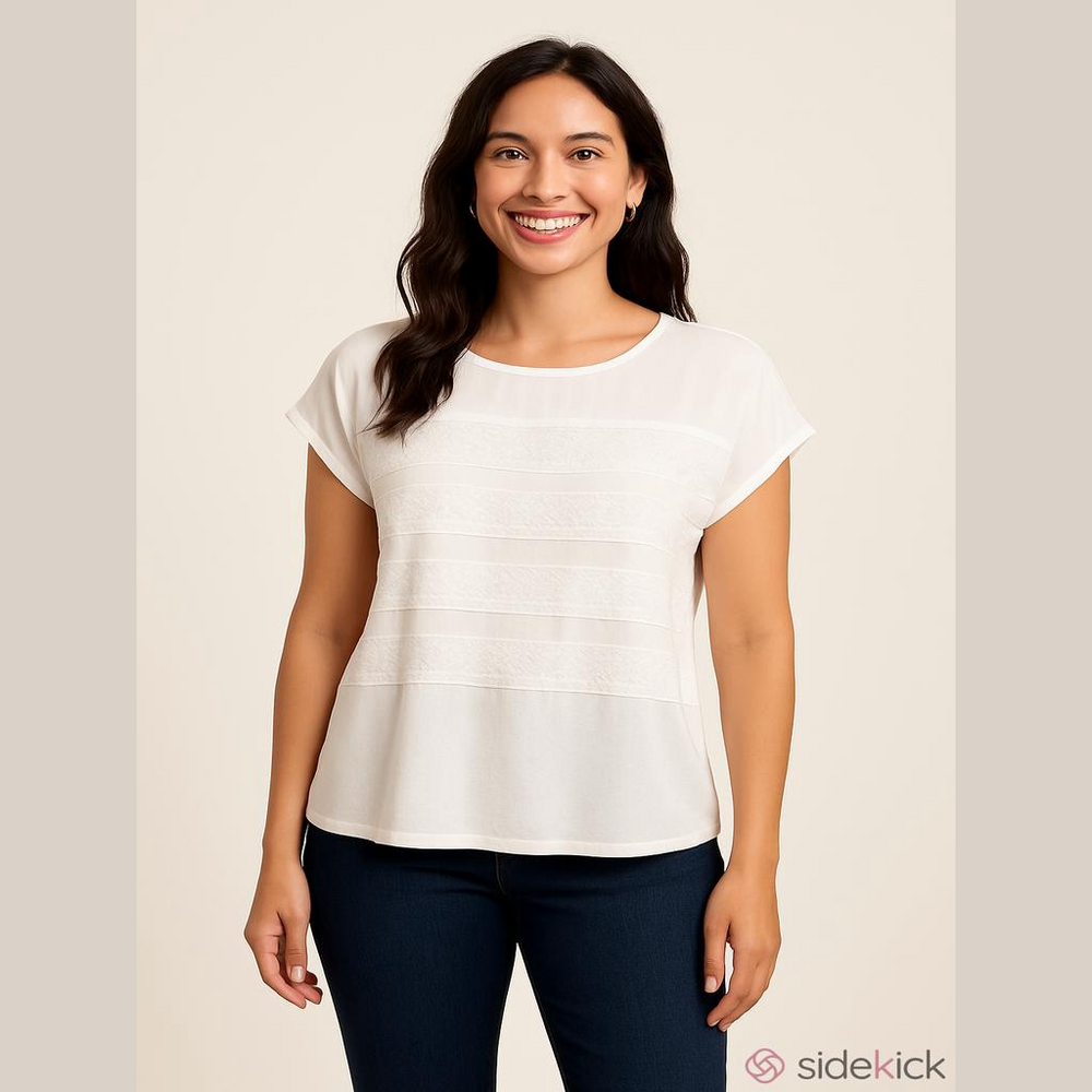 Women's The Limited White/Off White Lace Top Size XL